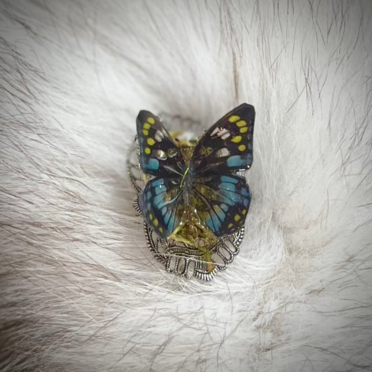 Blue Butterfly Ring
